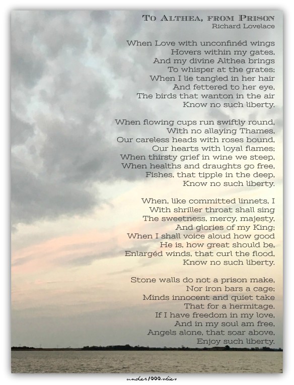 To Althea from Prison Richard Lovelace Gems 377