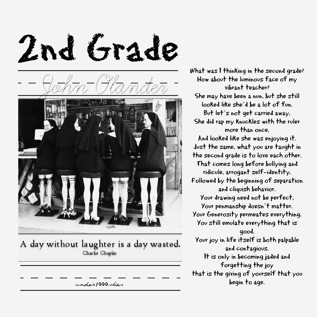 Gems 4.73 graphic design by Niki Flow Poem 2nd Grade by John Olander Nun photo - photographer unknown